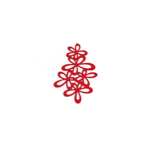 Estampe fleurs rouge 35x19mm gerou-12