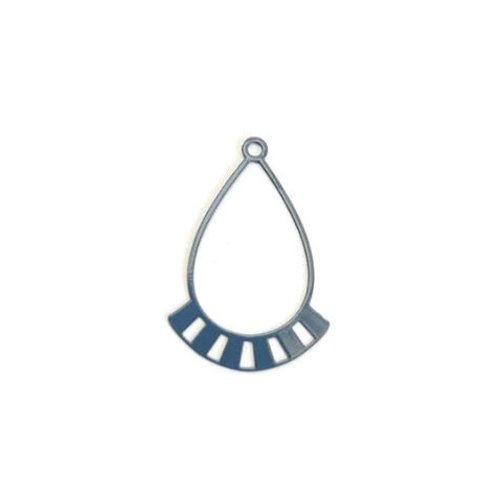 Estampe filigrane connecteur goutte bleu marine 30x21mm geble-78