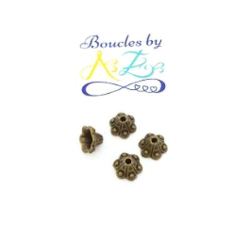 *coupelles fleuries bronze 10mm x10* pbr1-1.