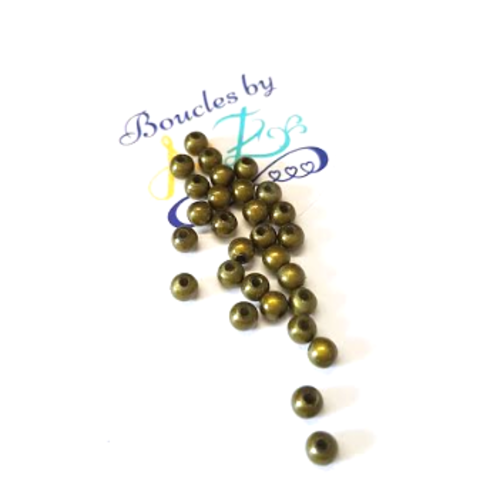 *perles magiques, vert kaki 4mm x30* pve1-2