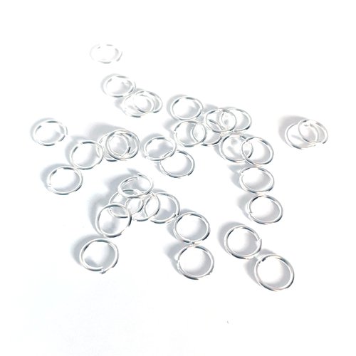 Anneaux de jonction argentés 6x1 mm x100 ou x1000 app-176