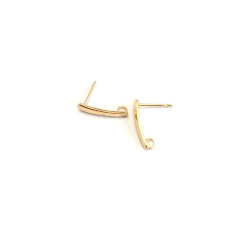Clous d'oreilles barre acier inoxydable doré 15x3mm sbopu-35