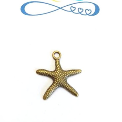 *breloque étoile de mer bronze 19x19mm* br1-4.