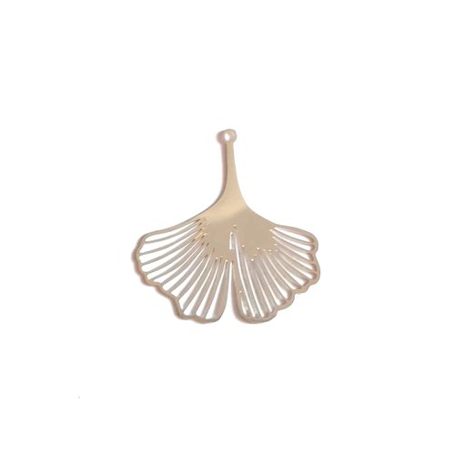 Estampe filigrane feuille argentée en métal 32x28mm x1 ou x10 ea5-27