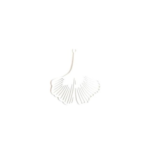 Estampe filigrane feuille blanche en métal 32x28mm x1 ou x10 geblc-90