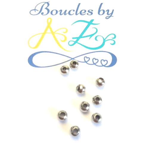 *perles argentées 4mm acier inox x10* par6-15.