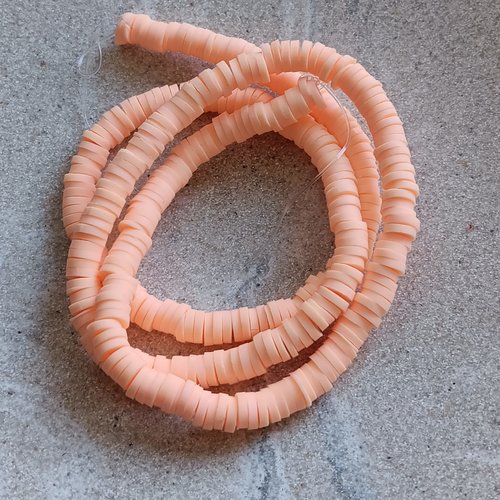 Fil de perles heishi oranges 4mm por4-12