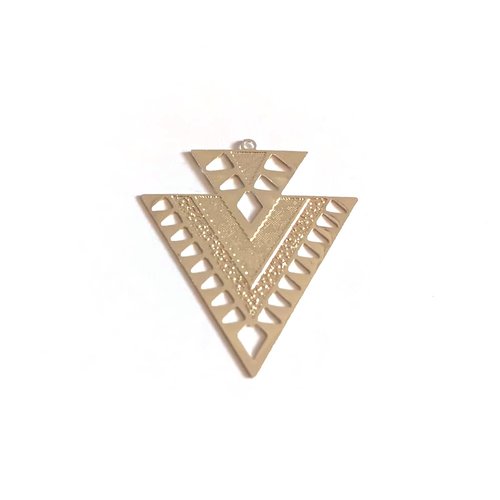 Estampe filigrane triangle argenté 31x26mm ea6-9