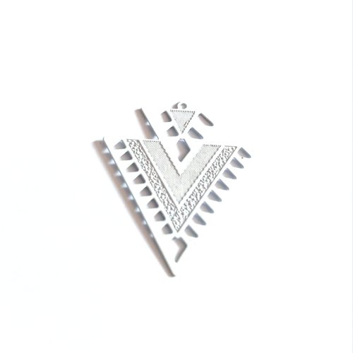 Estampe filigrane triangle blanc 31x26mm geblc-21