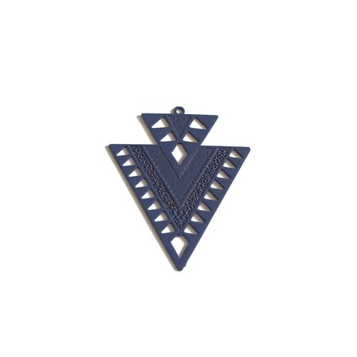 Estampe filigrane triangle bleu marine 31x26mm geble-14