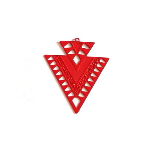 Estampe filigrane triangle rouge 31x26mm gerou-53