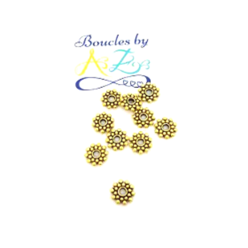 *perles intercalaires fleurs dorées 8mm x20* pdo1-7