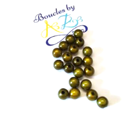 *perles magiques vert kaki 6mm x20* pve1-7