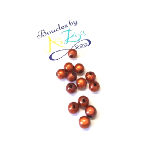 *perles magiques marron cuivré 6mm x20* por1-5