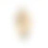 Estampe navette beige multicolore pailletée 59x25mm geblc-97