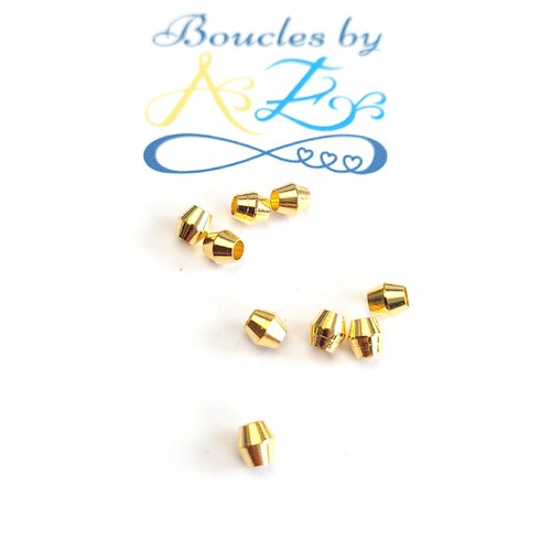 Perles toupies dorées 4x4mm x10 pdo4-3