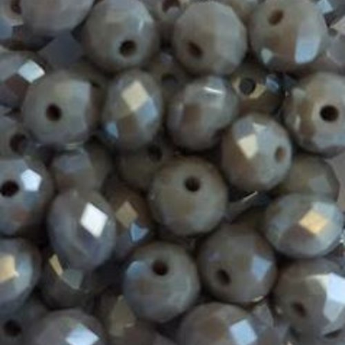 Perles à facettes grises 6x4mm x30 pgr4-3