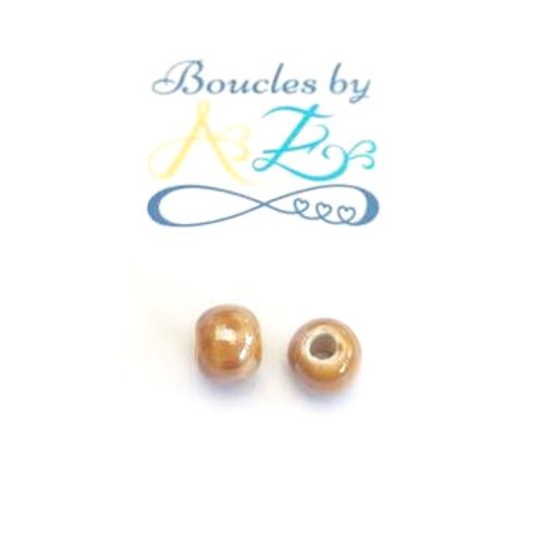 Perles marron en céramique 8mm x5 pma2-15