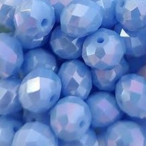 Perles à facettes bleues 8x6mm x20 pble9-19