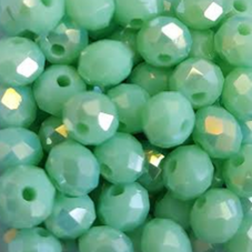 Perles à facettes vert turquoise 6x5mm x30 ptu2-23