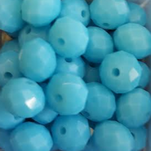 Perles à facettes bleues 8x6mm x20 ptu4-7
