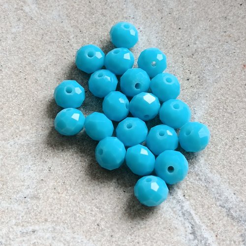 Perles à facettes bleues 8x6mm x20 ptu4-7