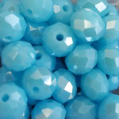 Perles à facettes bleues 8x6mm x20 ptu4-8