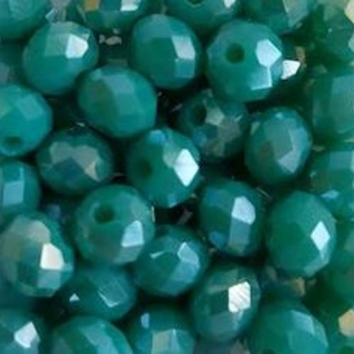 Perles à facettes vertes 6x4mm x30 pve9-6