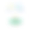 Pendentif pompon turquoise 10x22mm dest013