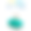 Pendentif pompon turquoise 10x22mm dest020
