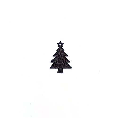 Estampe filigrane sapin noir 20x14mm no4-1