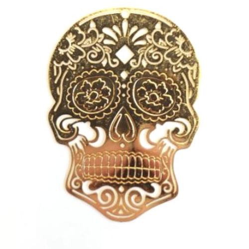 Estampe filigrane tête de mort dorée 46x34 mm – pendentif tête de mort bijoux diy gedo-16