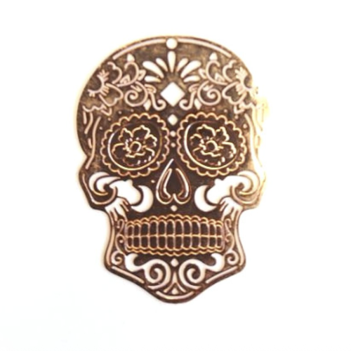 Estampe filigrane tête de mort or rose 46x34 mm – pendentif tête de mort bijoux diy gedo-18