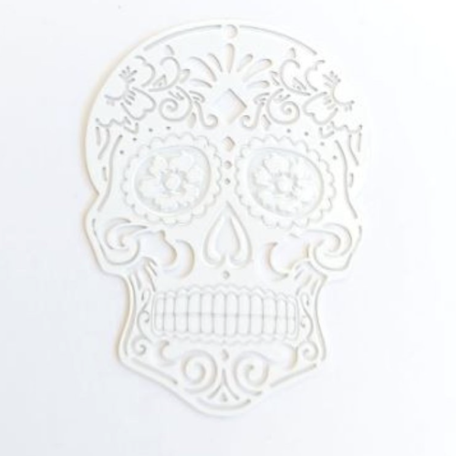 Estampe filigrane tête de mort blanche 46x34 mm – pendentif tête de mort bijoux diy geblc-16