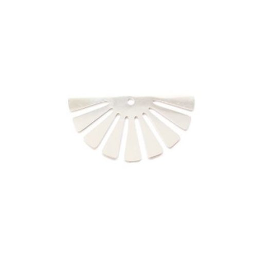 Estampe filigrane éventail argenté en métal 18x35mm x1 ou x10 ea1-9