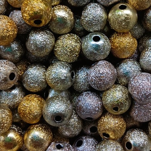 *perles rondes scintillantes doré/argenté 8mm x 30 pdo1-12