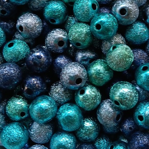 *perles scintillantes bleu/turquoise 8mm x30 pble1-17*