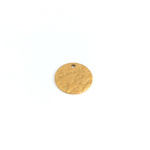 Sequin rond effet texturé doré 15mm acier inoxydable do30-4