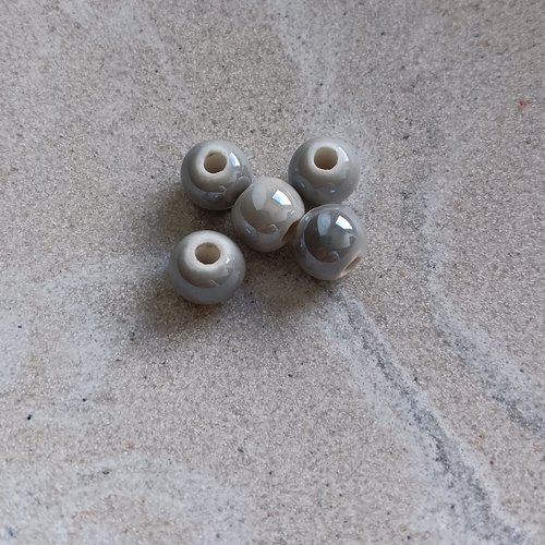 Perles à facettes bicolores gris/doré 6x5mm x40 pgr2-2