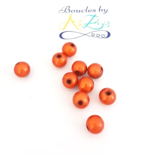 *perles magiques oranges 8mm x15 por1-3*