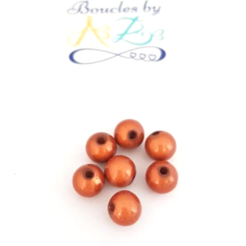 *perles magiques marron cuivré 8mm x15 por1-4*