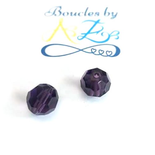 *perle facettée ronde violette 10mm pvi2-12.*