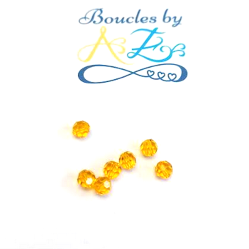 *perle facettée ronde jaune 4mm x10 pja4-2*