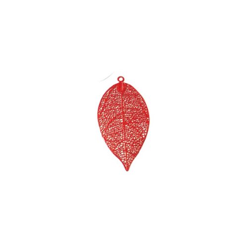 Estampe filigrane feuille rouge en métal 49x26mm x1 ou x10 gerou-2
