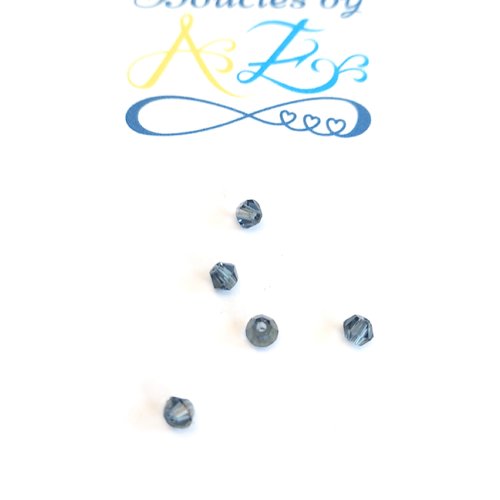*perle facettée toupie bleue 3x3mm x10 pble6-7*
