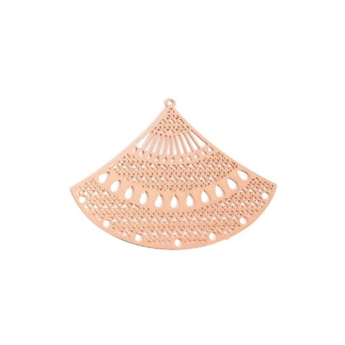 Estampe filigrane éventail or rose 40x50mm gedo-60