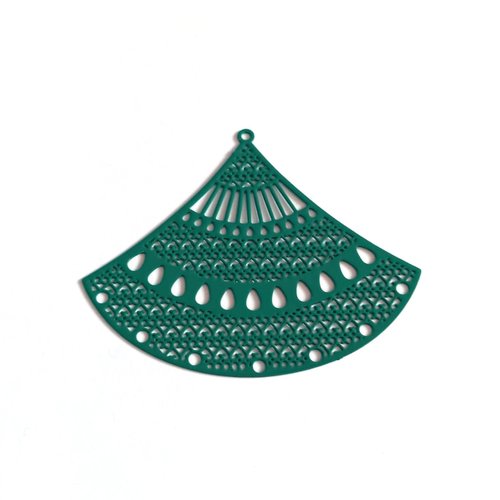Estampe filigrane éventail vert 40x50mm geve-64