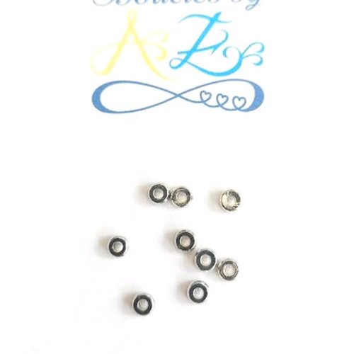 *perles intercalaires argentées 4mm x10 par2-13.*