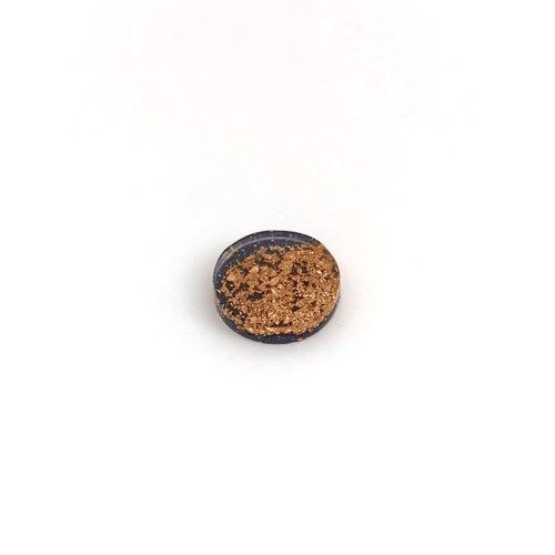 Cabochon bleu marine et doré en résine 14mm x1 ou x10 car14-14
