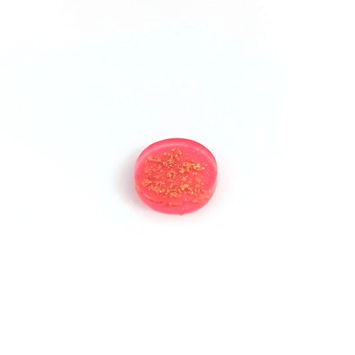 Cabochon rose et doré en résine 14mm x1 ou x10 car14-18